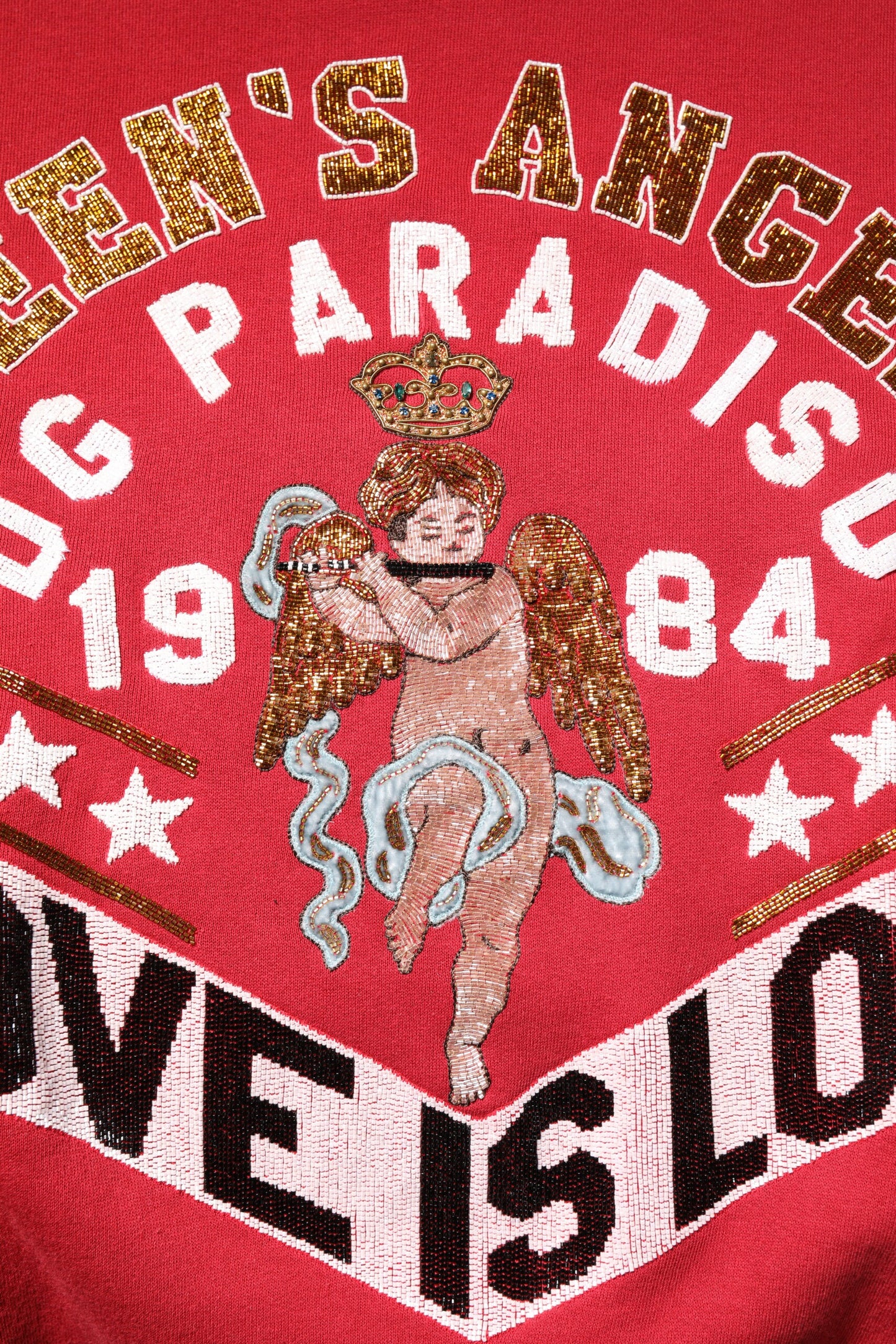 Dolce & Gabbana Roter Pailletten-Pullover Sweatshirt Pullover