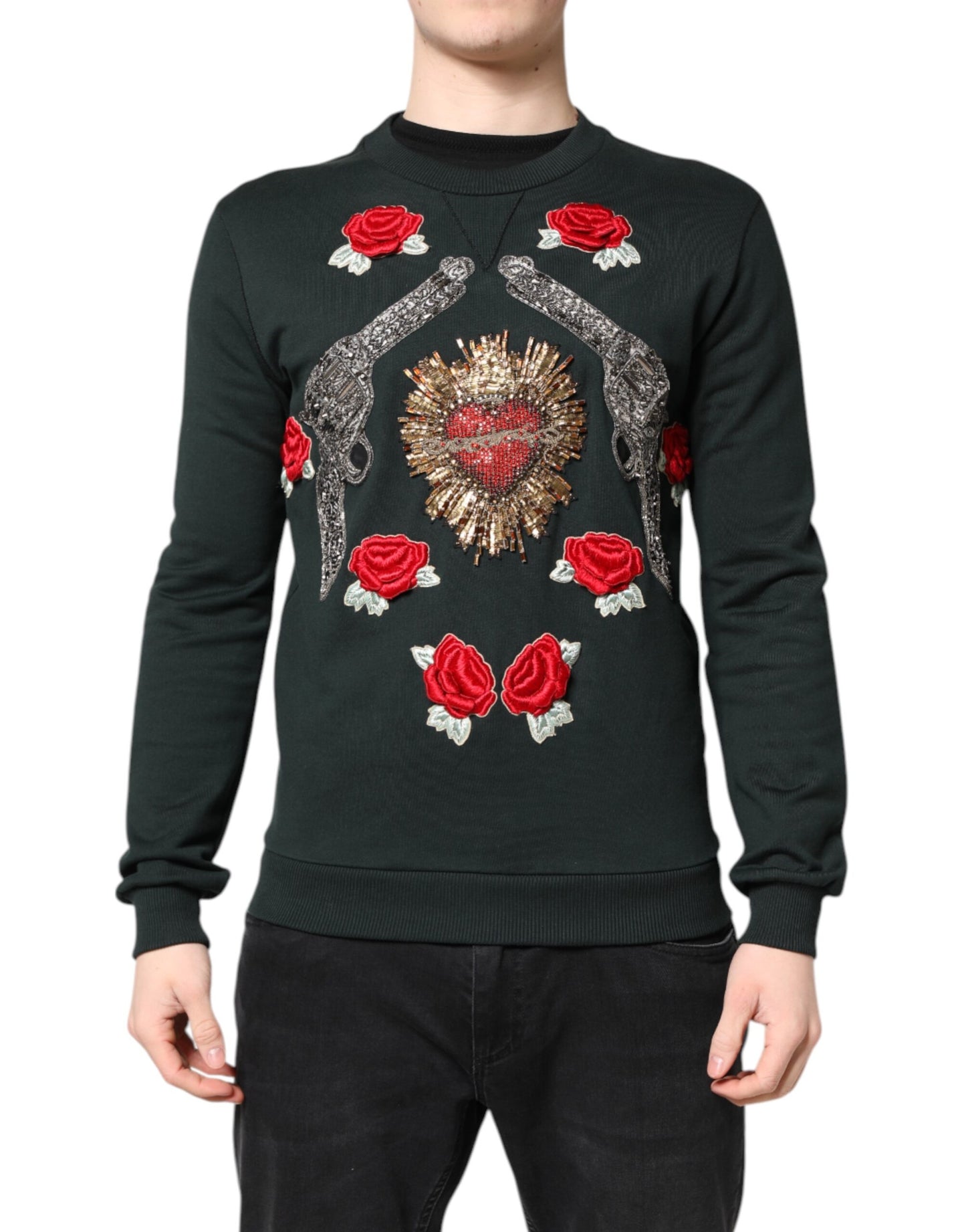Dolce & Gabbana Schwarzer Pullover mit Paillettenverzierung