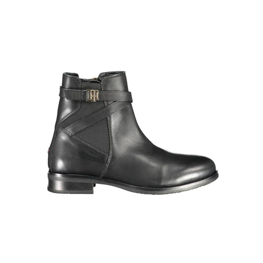 Tommy Hilfiger Schwarzes Leder Damen Stiefel