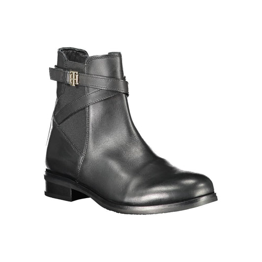 Tommy Hilfiger Schwarzes Leder Damen Stiefel
