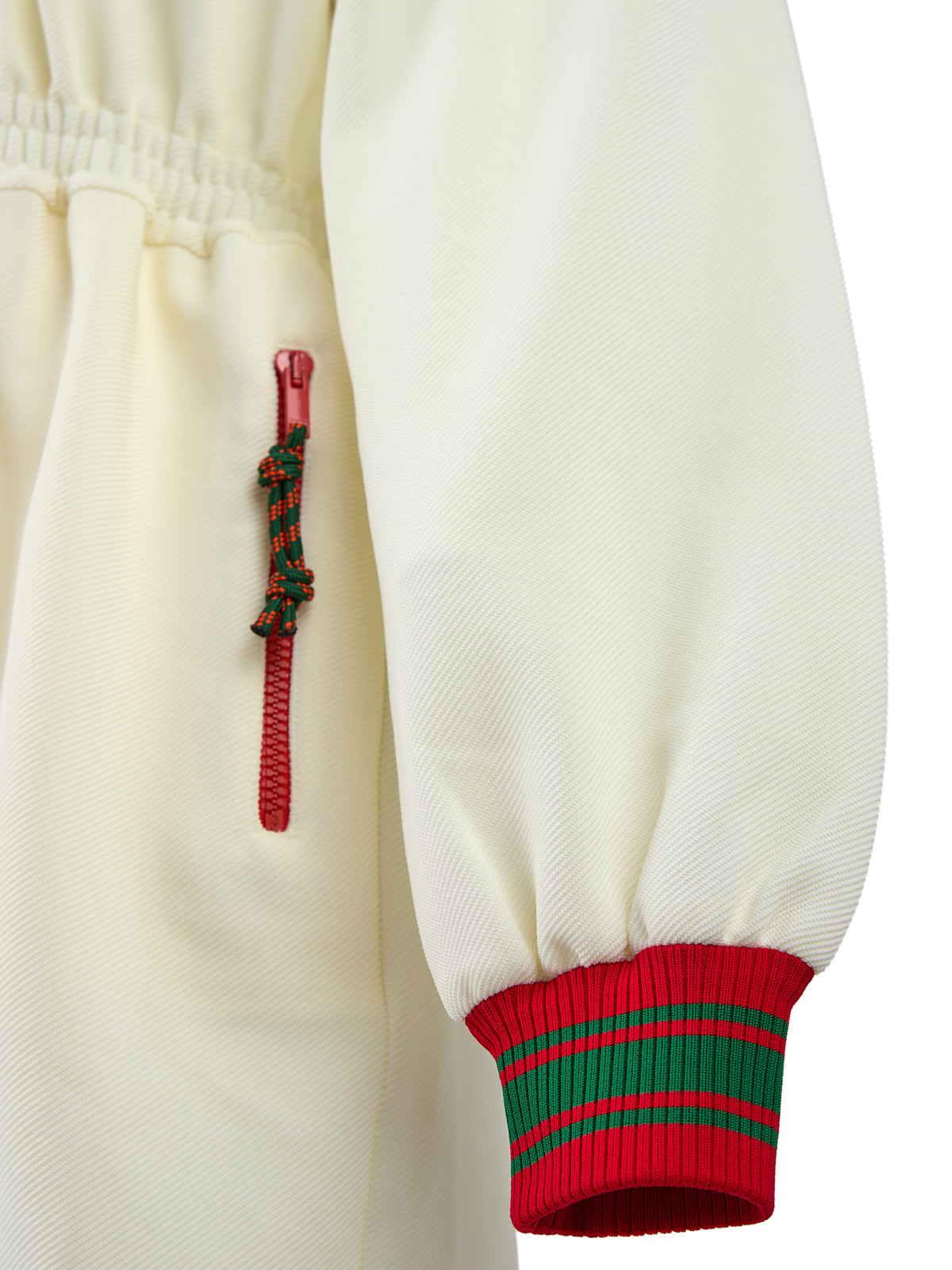 Gucci Cremefarbener Polyester-Logo-Sweatshirt mit Kapuze