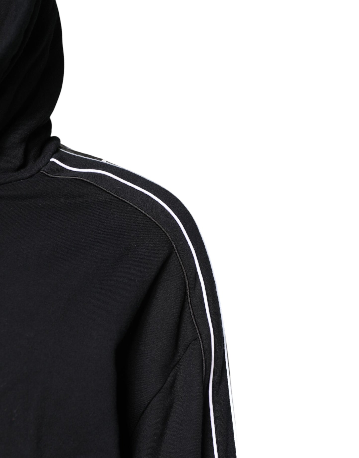 Dolce & Gabbana Schwarzes Baumwoll-Logo-Sweatshirt mit Kapuze Pullover