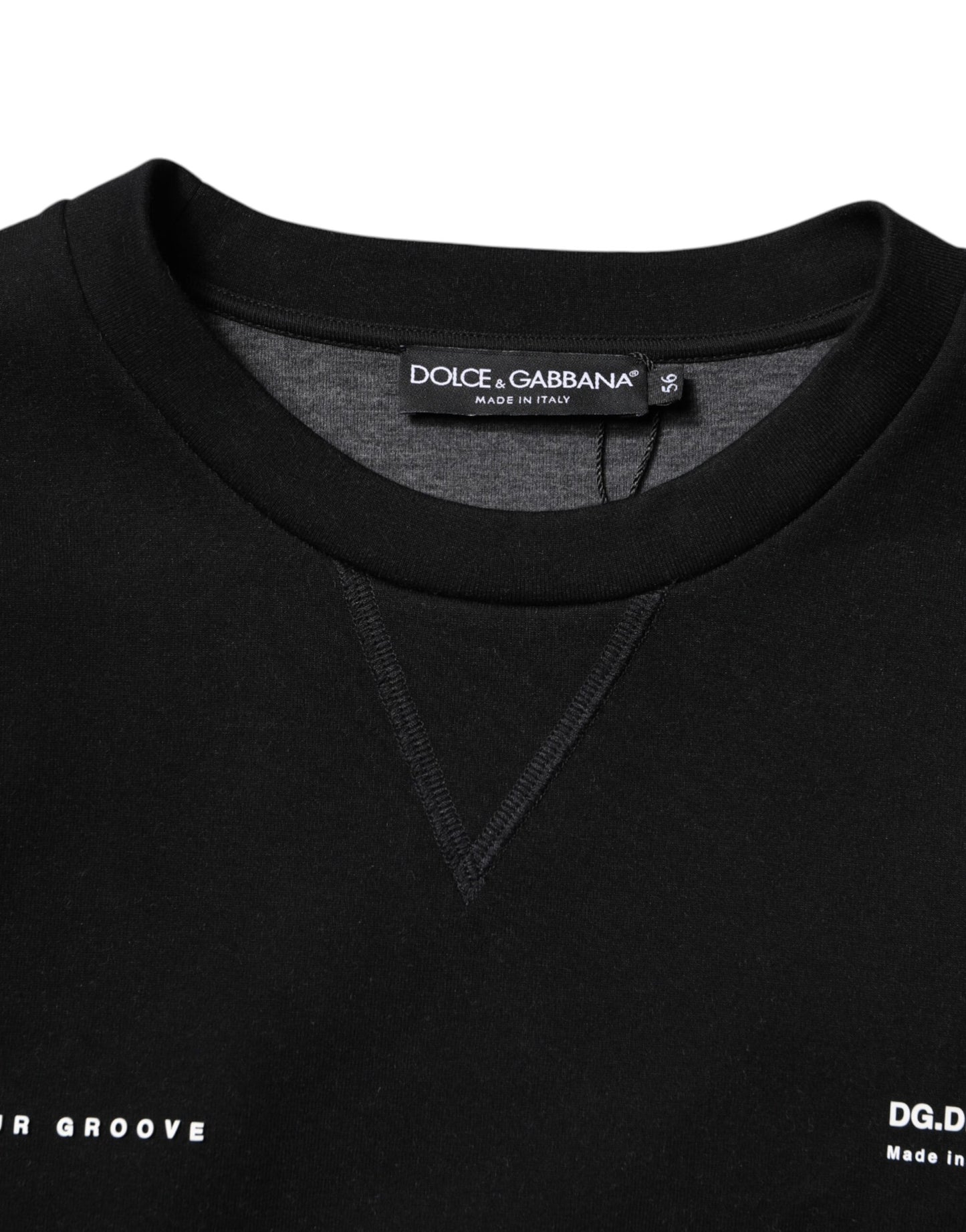 Dolce & Gabbana Schwarzer Logo-Strickpullover aus Baumwolle