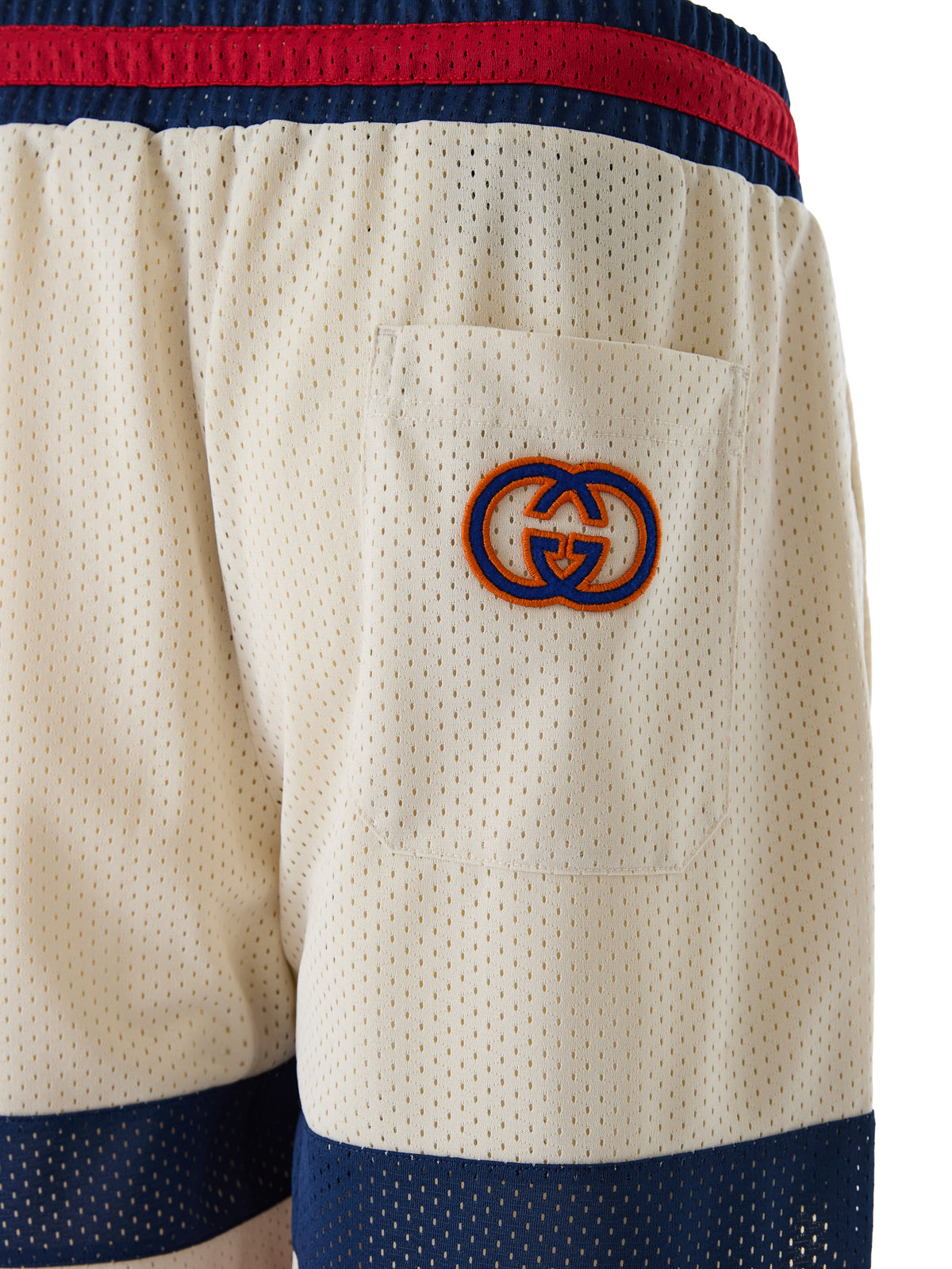 Gucci Cremefarbene Polyester-Logo-Shorts
