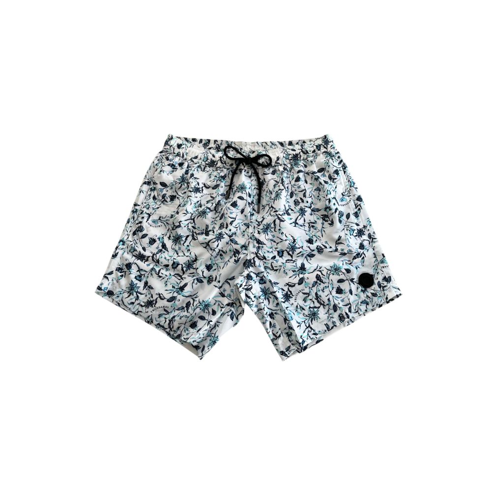 Trussardi Beachwear Weiße Badeshorts aus Polyester