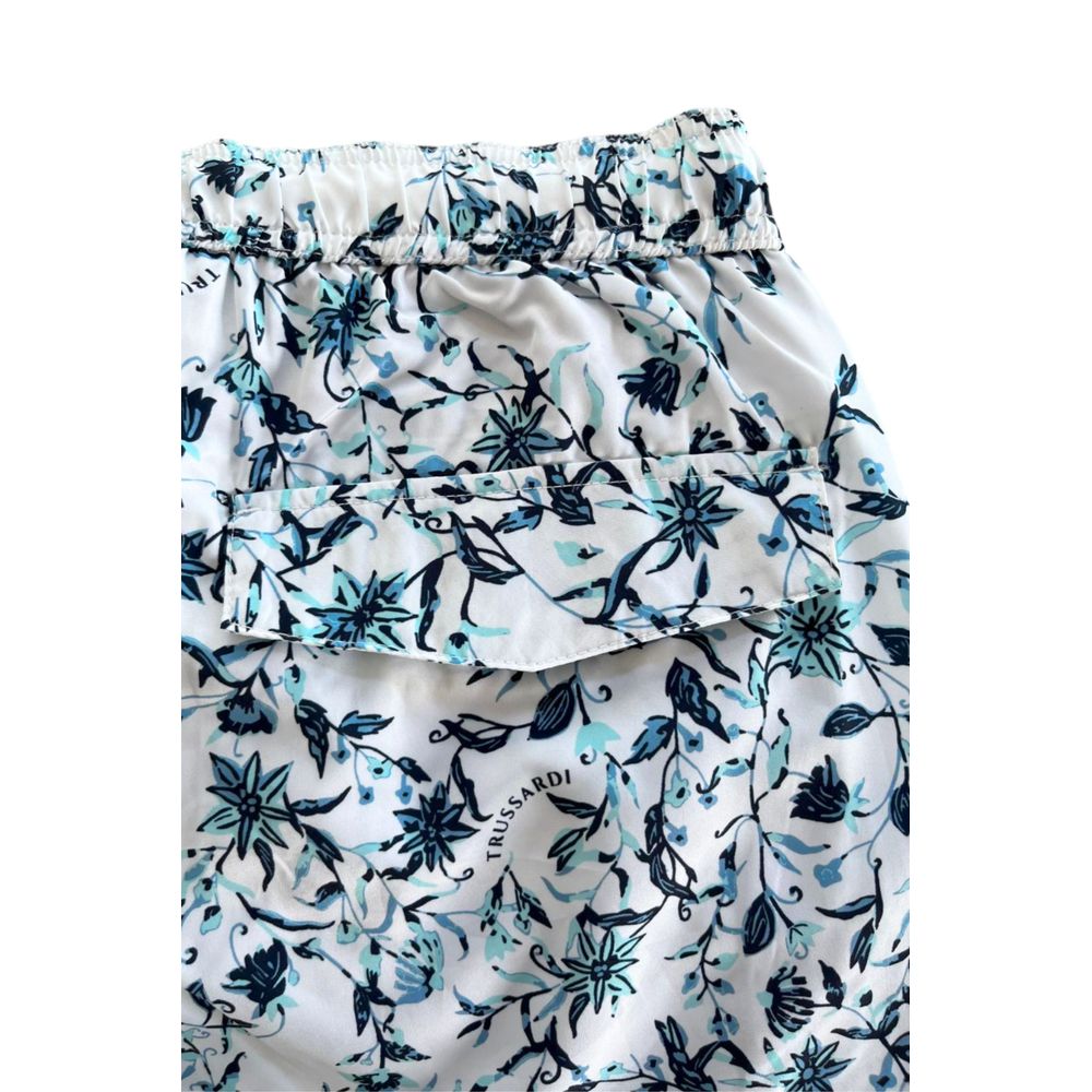 Trussardi Beachwear Weiße Badeshorts aus Polyester