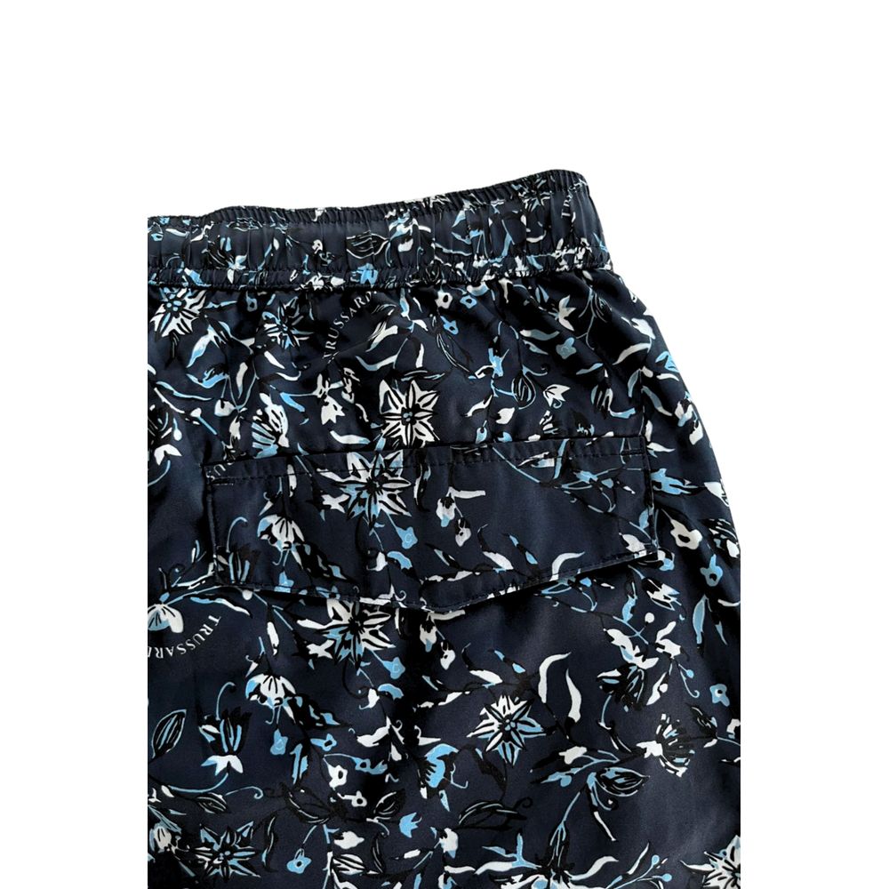 Trussardi Beachwear Blaue Badeshorts aus Polyester