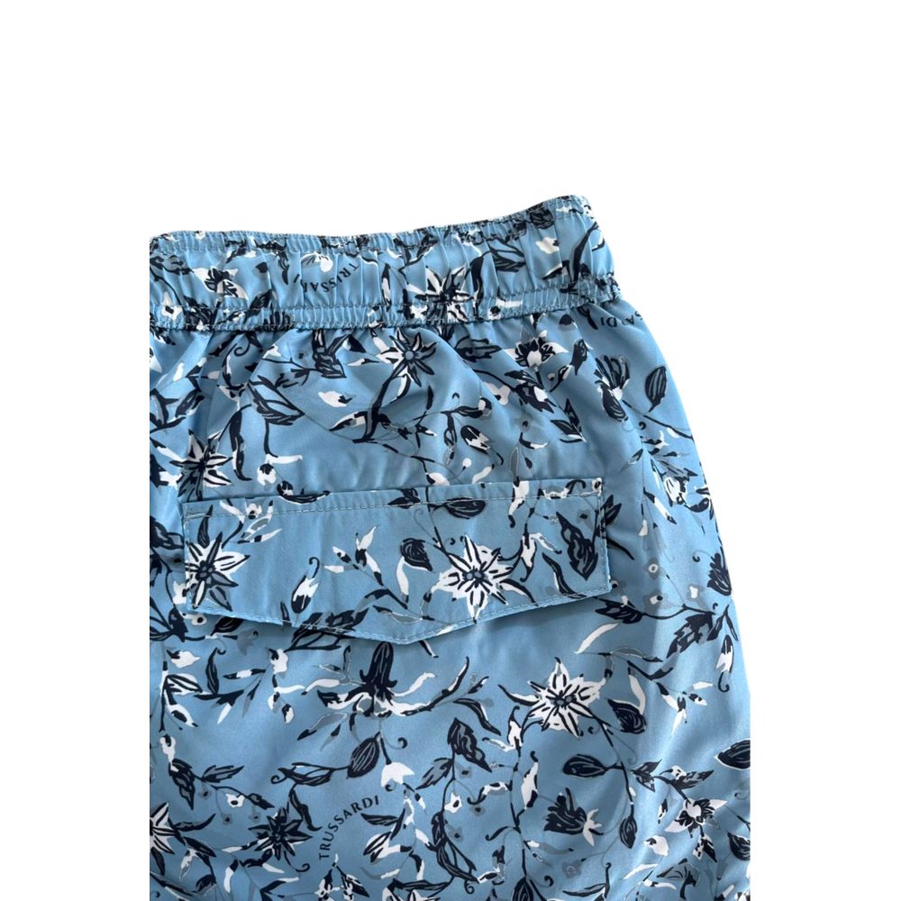 Trussardi Beachwear Blaue Badeshorts aus Polyester