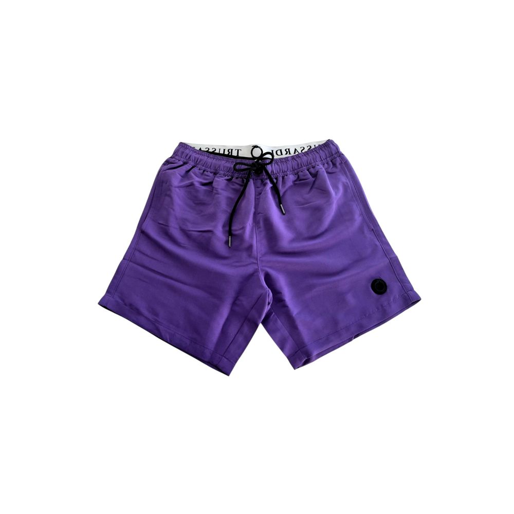 Trussardi Beachwear Lila Badeshorts aus Polyester