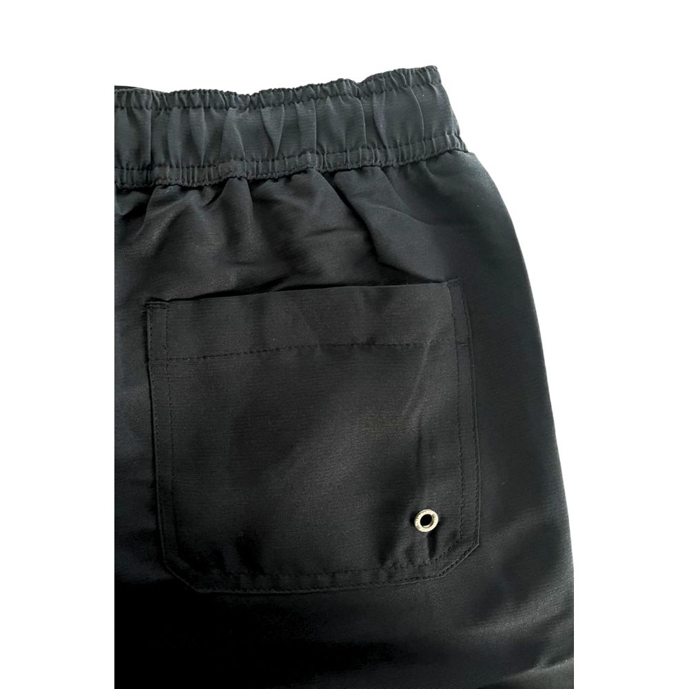 Trussardi Beachwear Schwarze Badeshorts aus Polyester