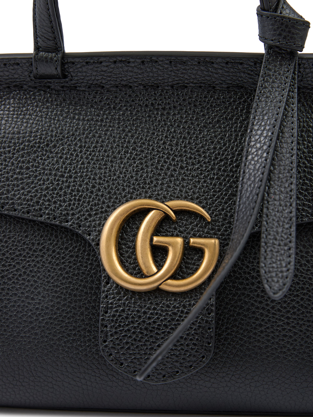 Gucci Schwarzes Leder GG Marmont Handtasche
