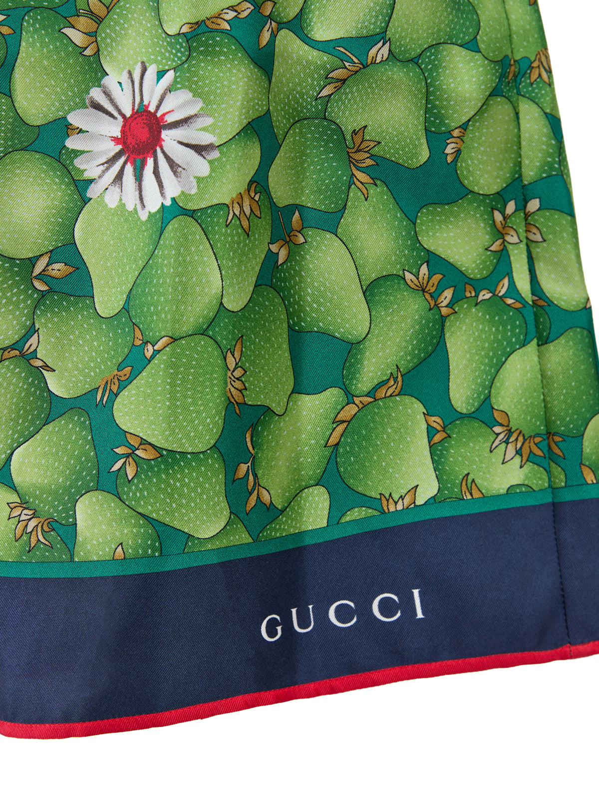 Gucci Grüne Seidenshorts mit Blumenmuster