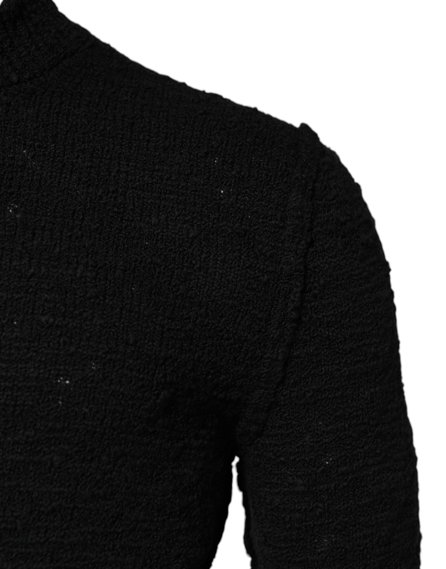 Dolce & Gabbana Schwarzer Pullover mit Rundhalsausschnitt aus Wollstrick