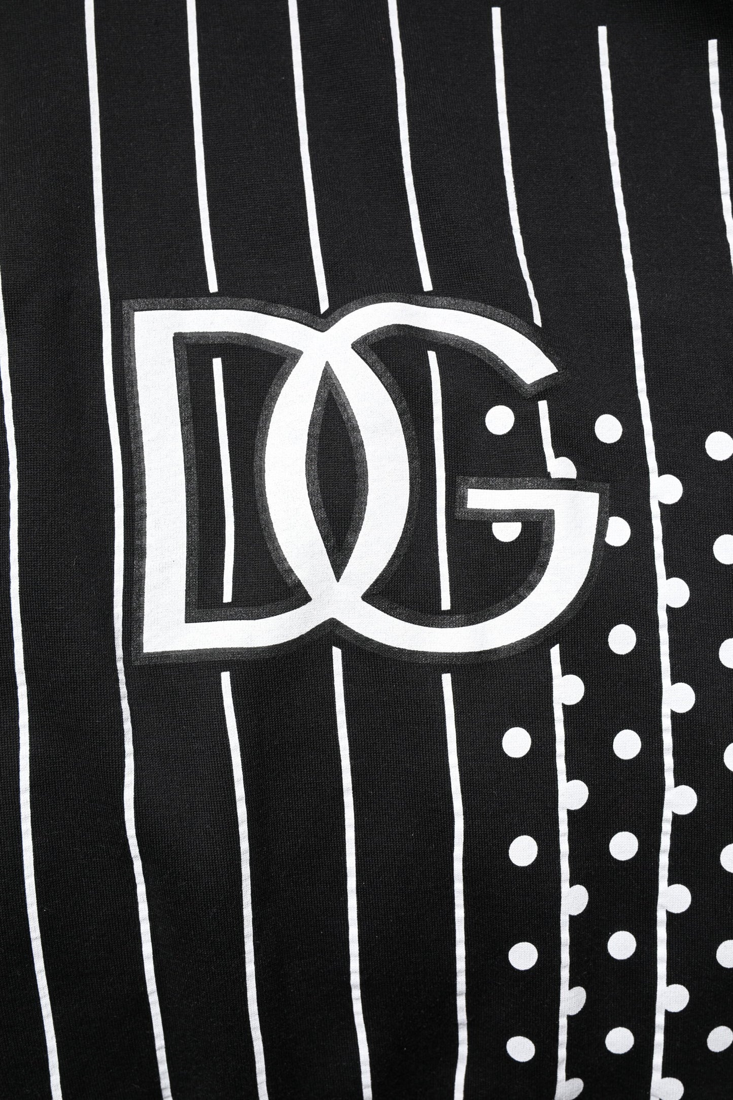 Dolce & Gabbana Schwarz-weiß gestreiftes Sweatshirt mit Kapuze Pullover