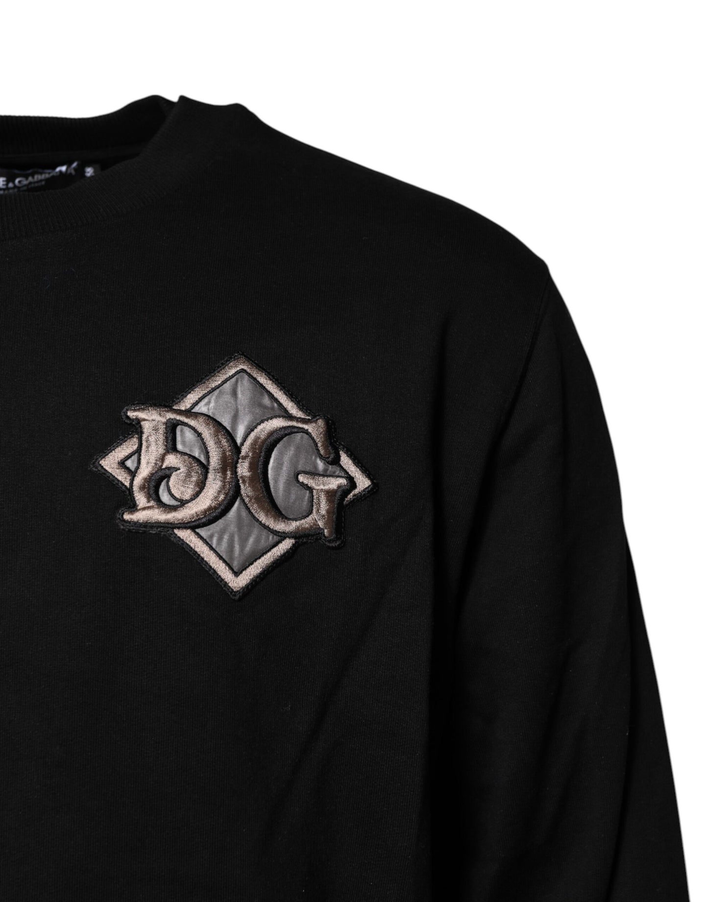 Dolce & Gabbana Schwarzes Sweatshirt mit Logo-Stickerei Pullover