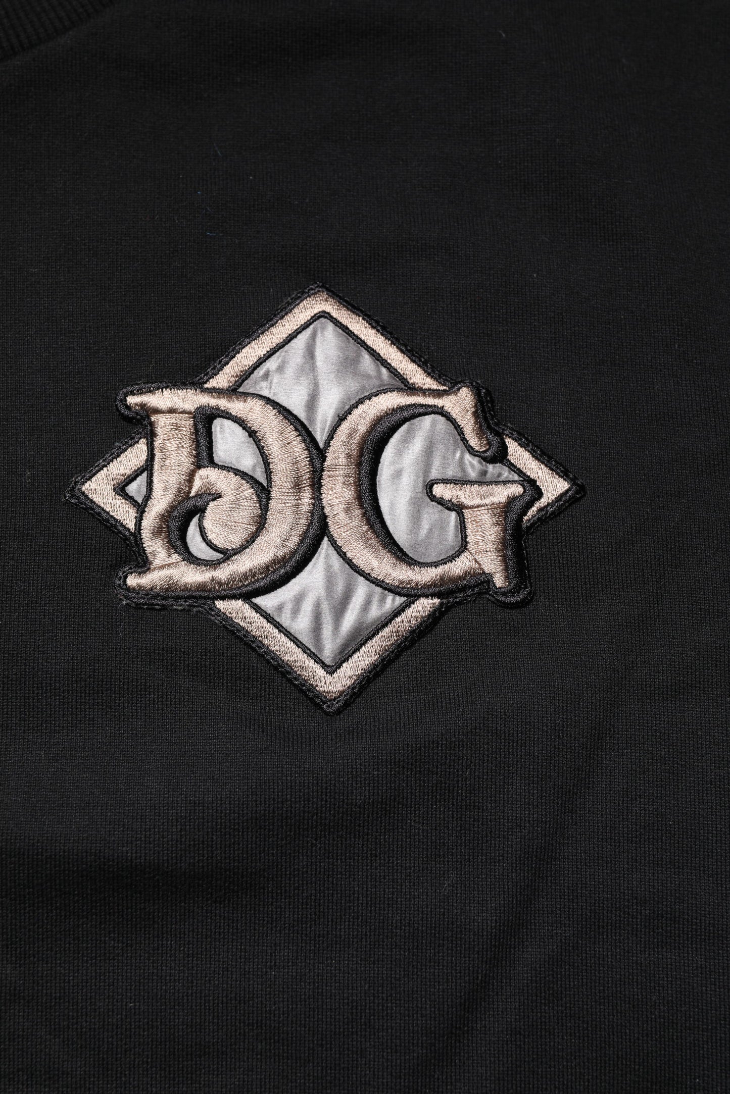 Dolce & Gabbana Schwarzes Sweatshirt mit Logo-Stickerei Pullover