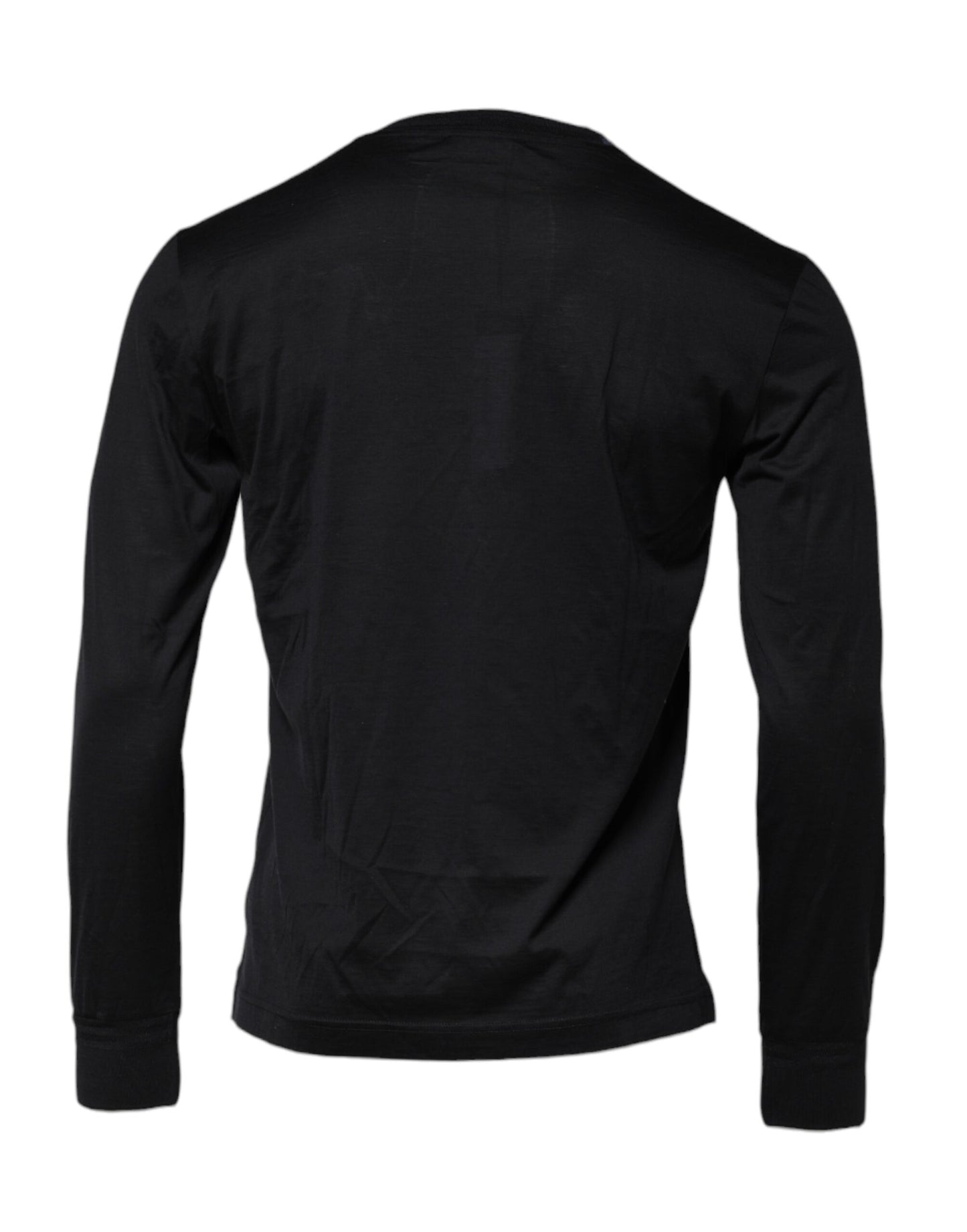 Dolce & Gabbana Dunkelblauer Seiden-Rundhals-Pullover für Männer