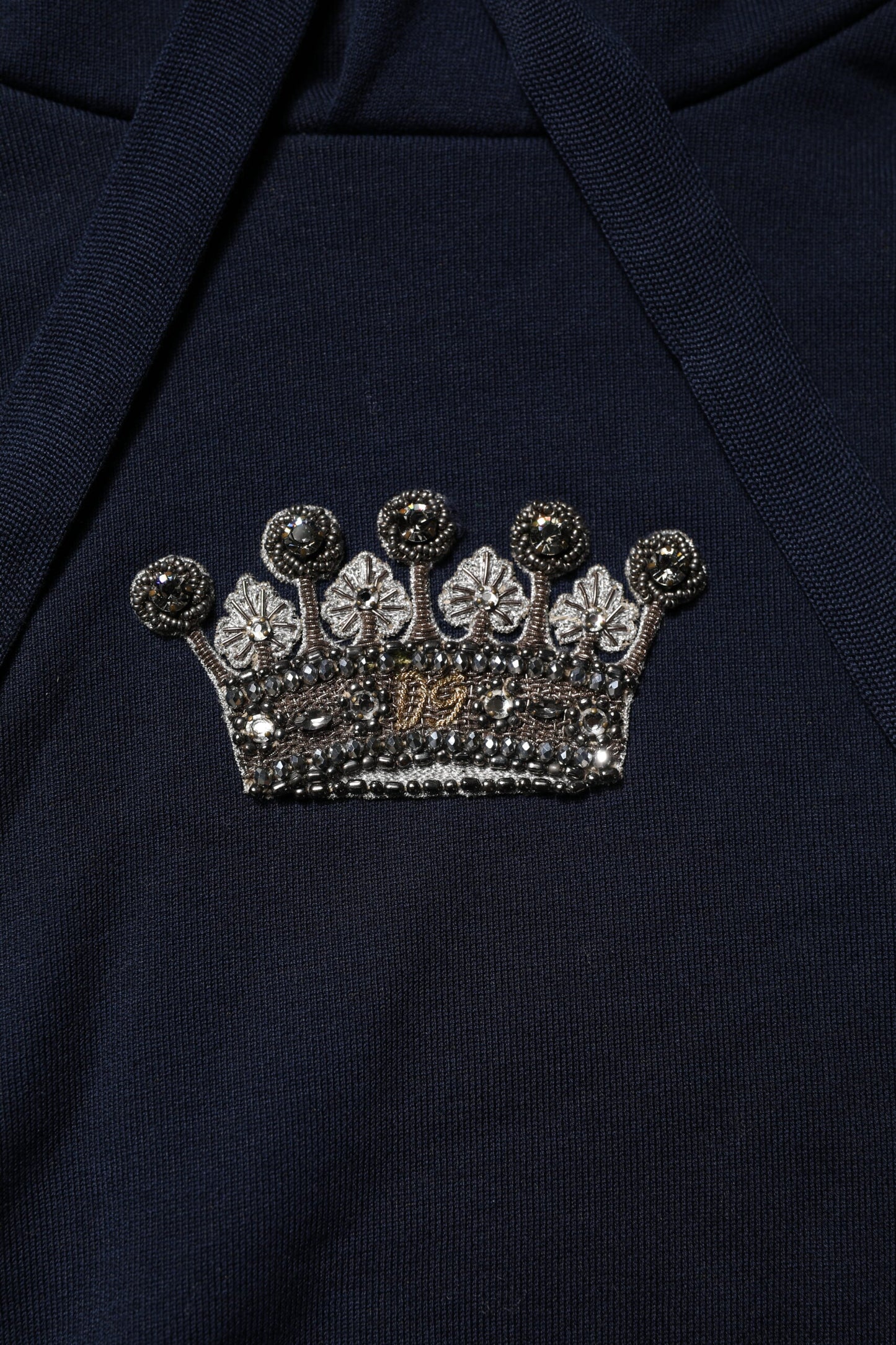 Dolce & Gabbana Schwarzes Crown Baumwoll-Sweatshirt mit Kapuze Pullover