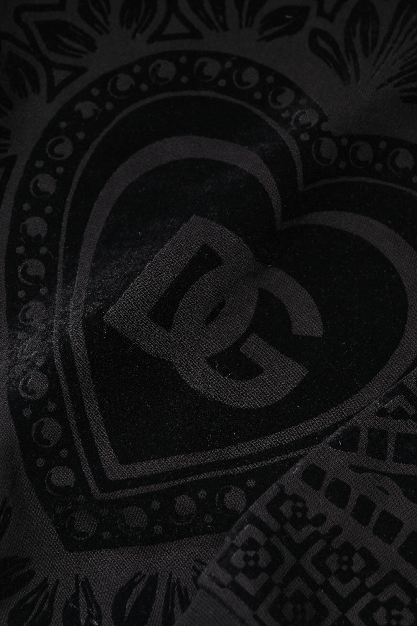 Dolce & Gabbana Schwarzes bedrucktes Sweatshirt mit Rundhalsausschnitt Pullover