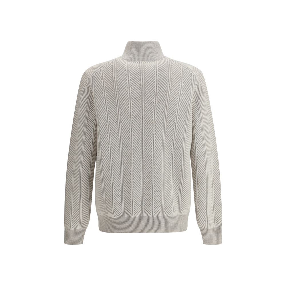 Brunello Cucinelli Kaschmirpullover aus weißem Kaschmir