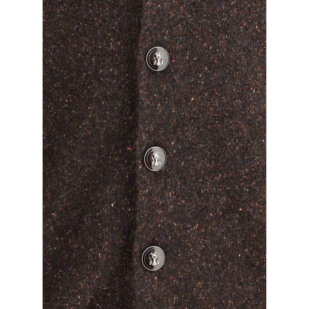 Brunello Cucinelli Brauner Alpaka-Vicugna-Pacos-Cardigan
