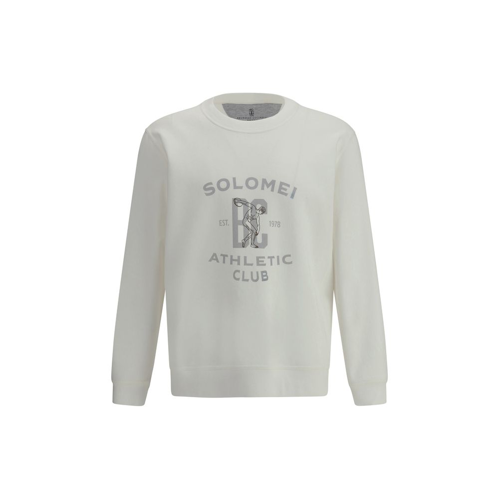 Brunello Cucinelli Baumwoll-Sweatshirt in Reinweiß