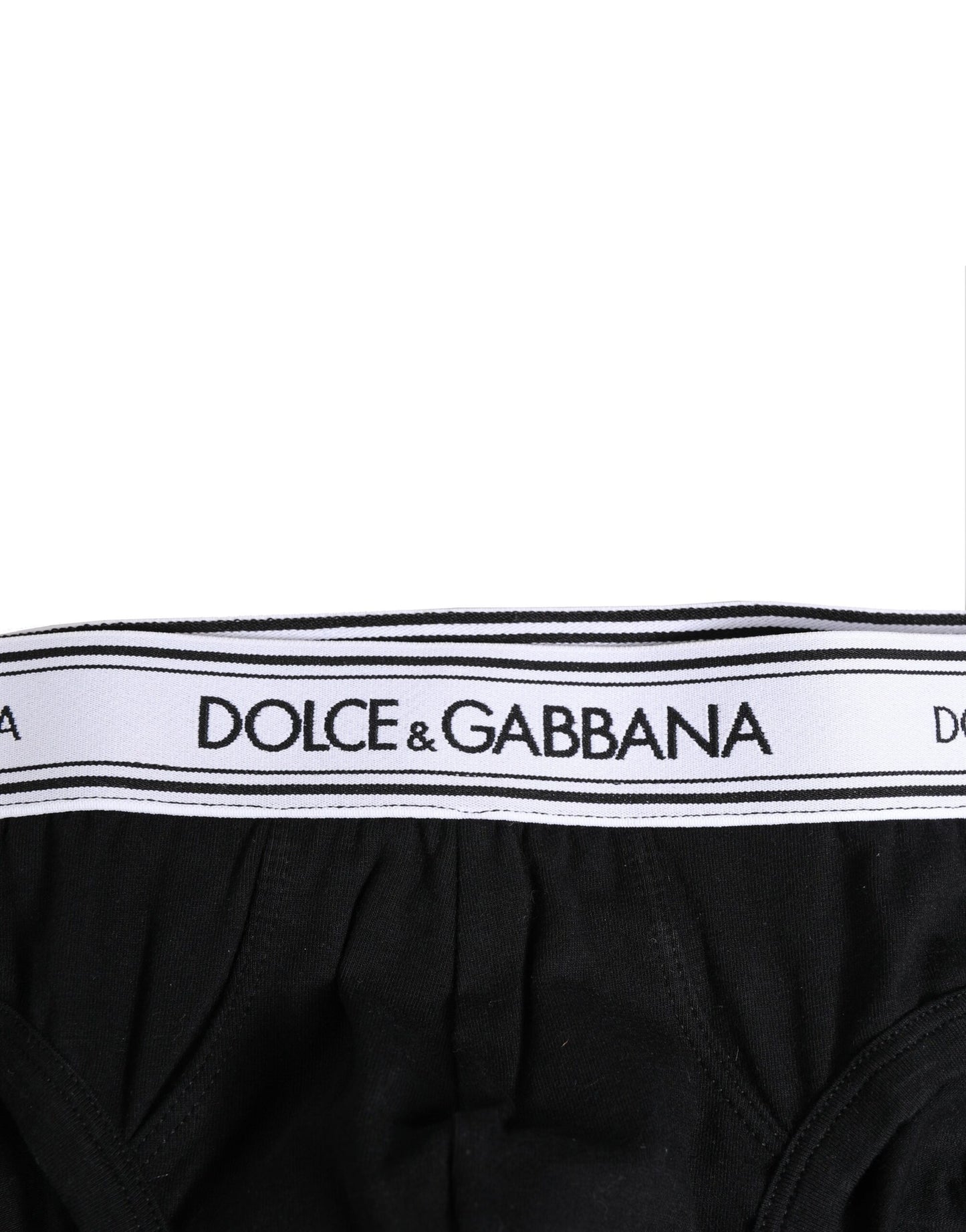 Dolce & Gabbana Schwarzer Cotton Stretch Regular Slip Unterwäsche
