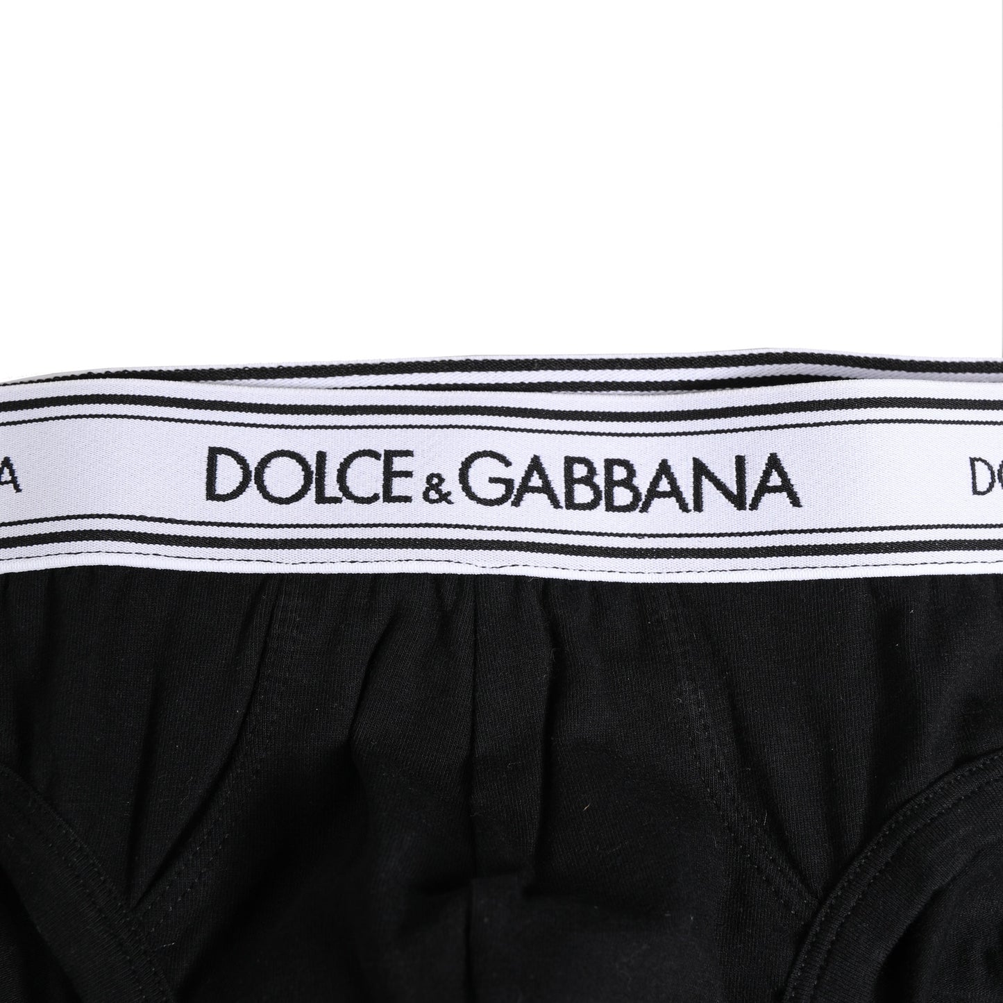 Dolce & Gabbana Schwarzer Cotton Stretch Regular Slip Unterwäsche