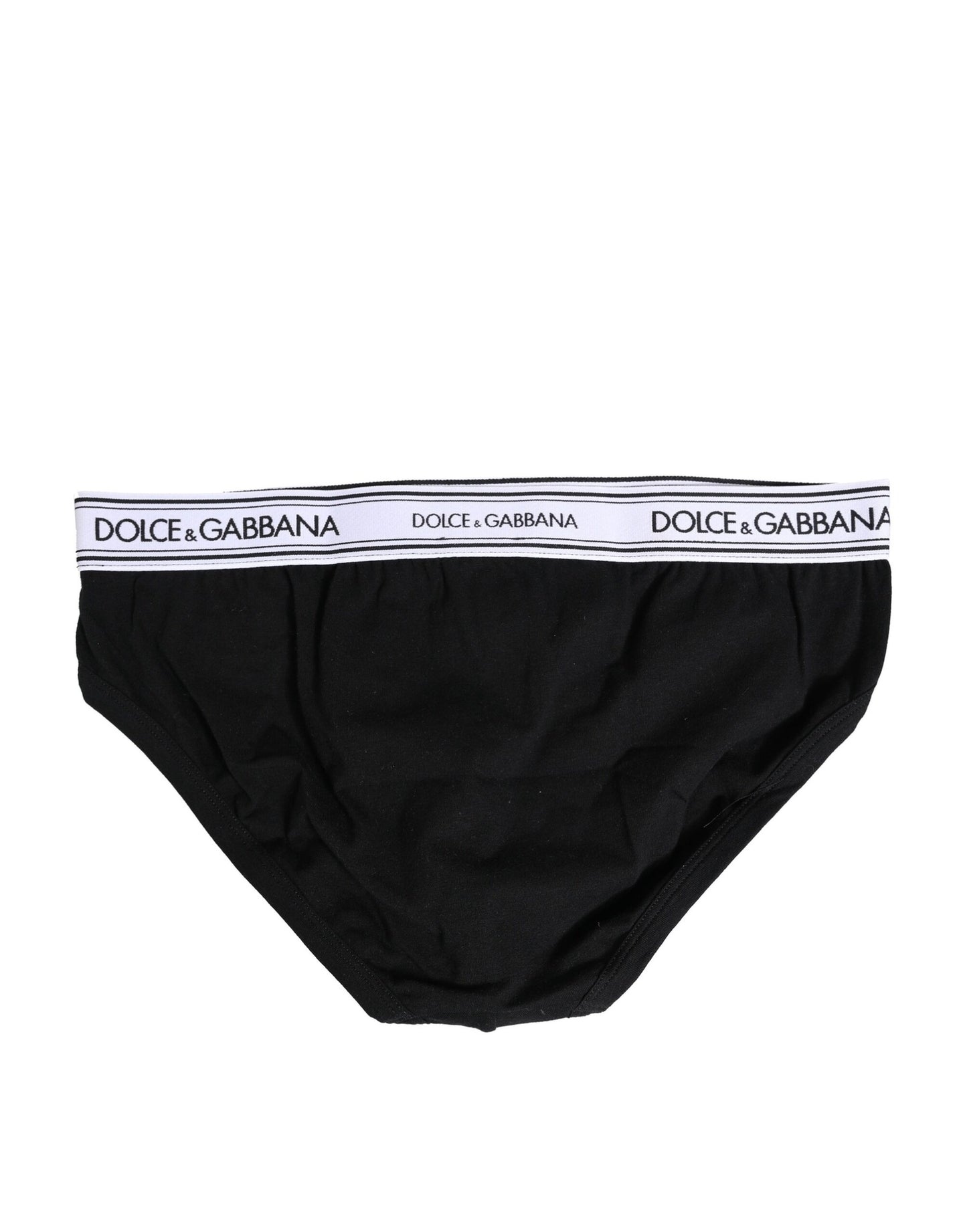 Dolce & Gabbana Schwarzer Cotton Stretch Regular Slip Unterwäsche
