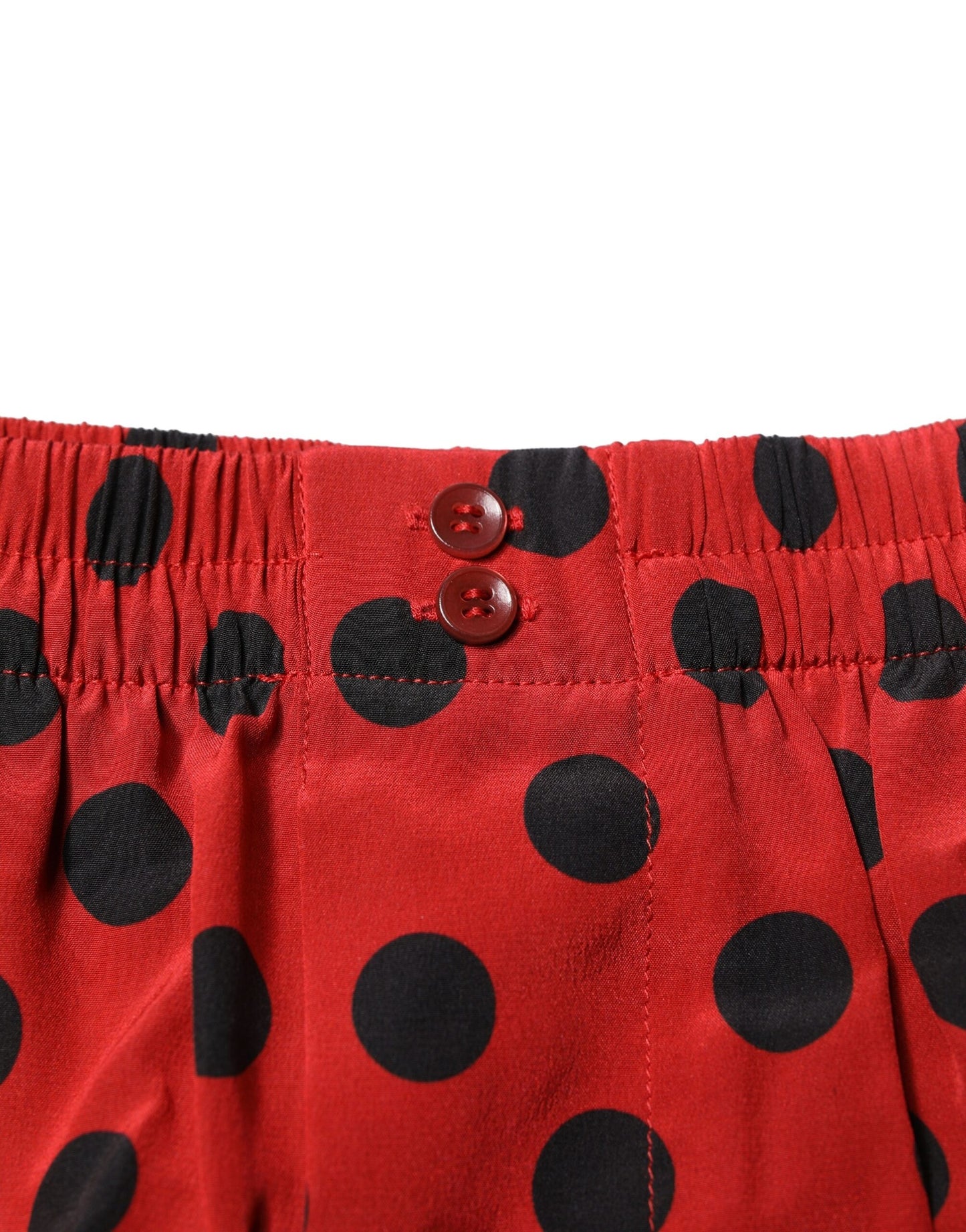 Dolce & Gabbana Rote gepunktete Seiden-Boxershorts Unterwäsche