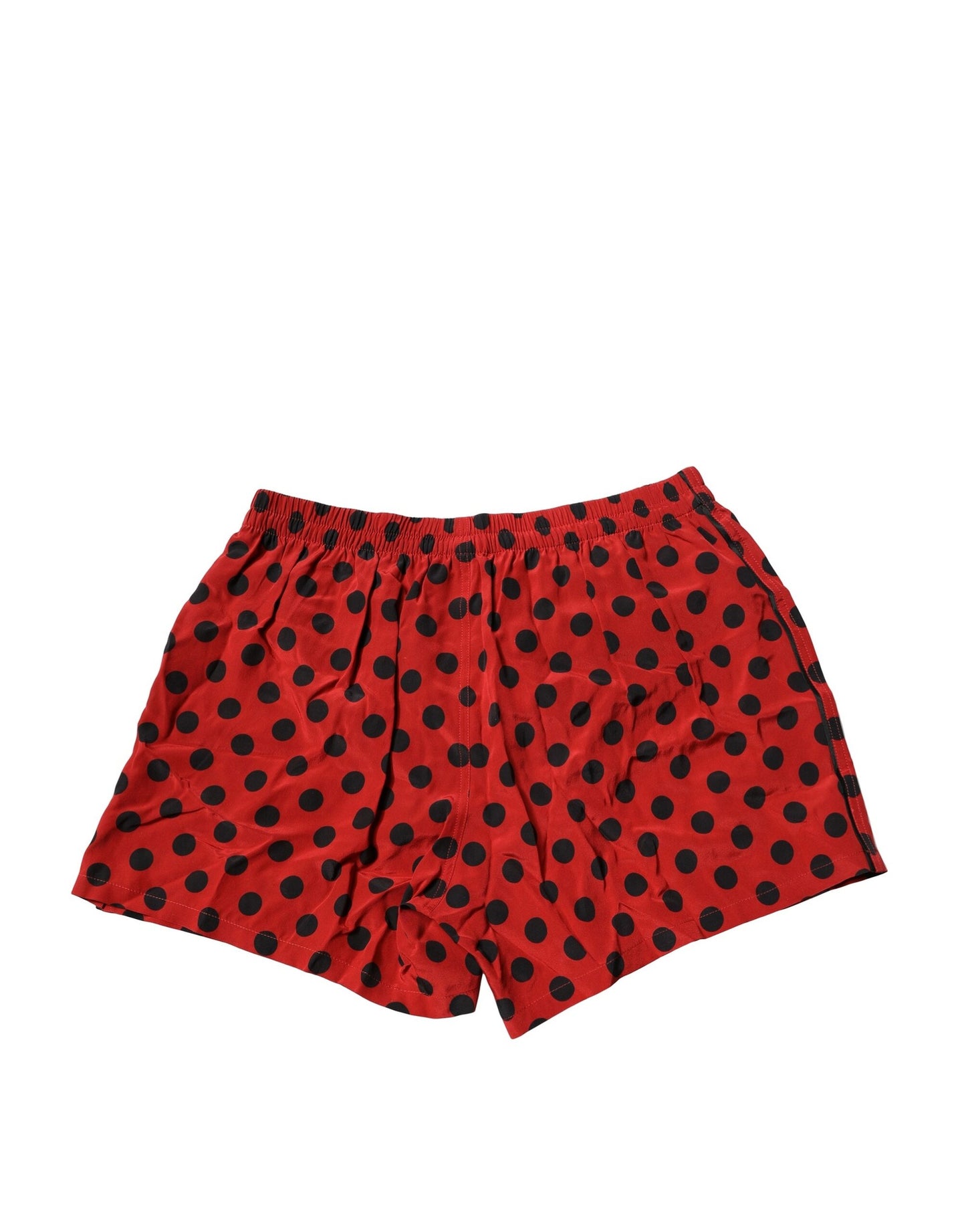 Dolce & Gabbana Rote gepunktete Seiden-Boxershorts Unterwäsche