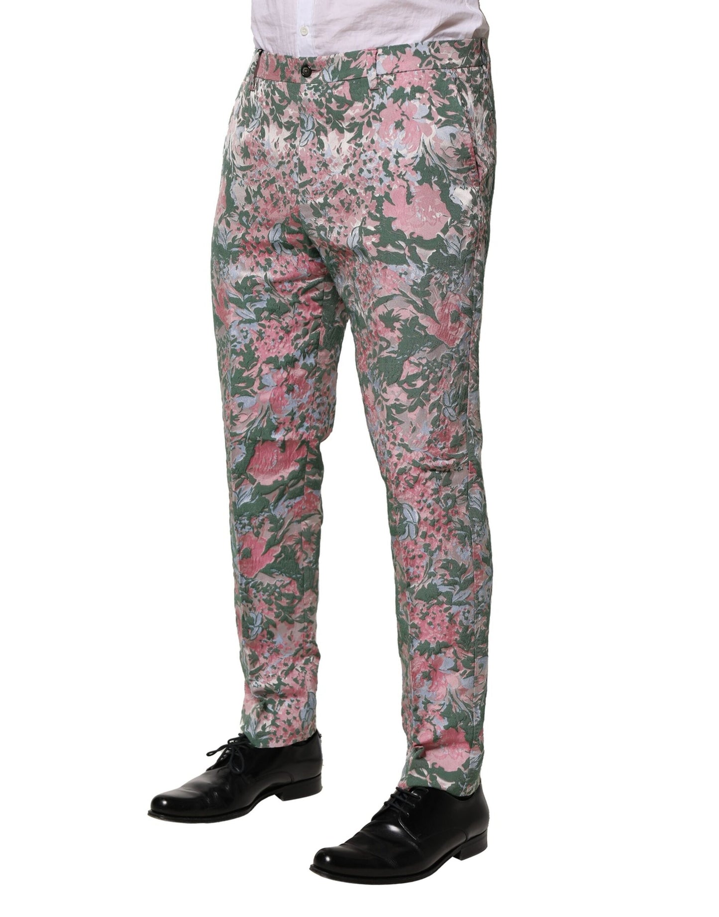 Dolce & Gabbana Multicolor Jacquard-Hose mit Blumenmuster