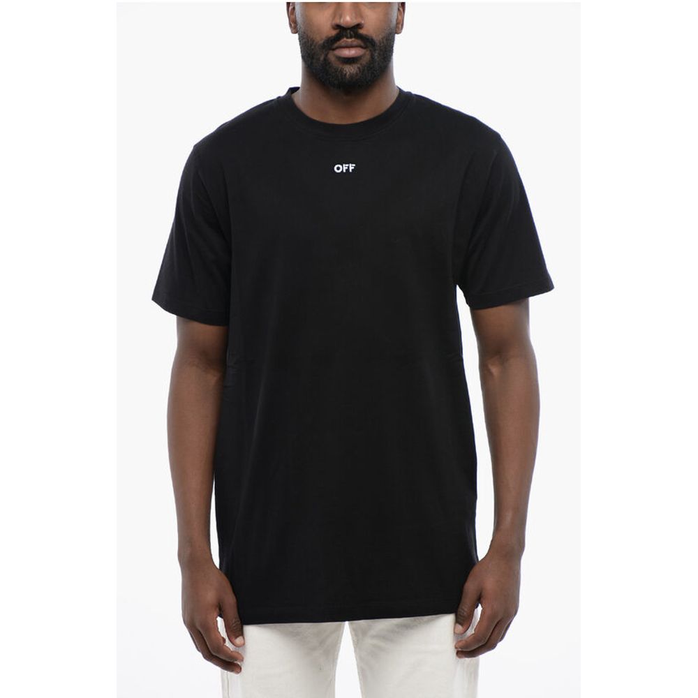 Off-White Schwarzes ARROW T-Shirt mit Rundhalsausschnitt aus Baumwolle