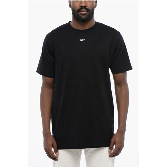 Off-White Schwarzes ARROW T-Shirt mit Rundhalsausschnitt aus Baumwolle