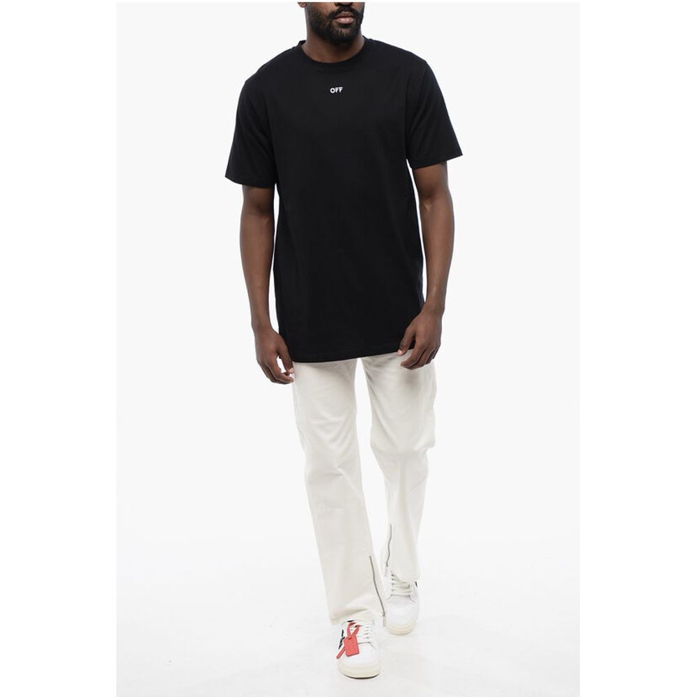 Off-White Schwarzes ARROW T-Shirt mit Rundhalsausschnitt aus Baumwolle