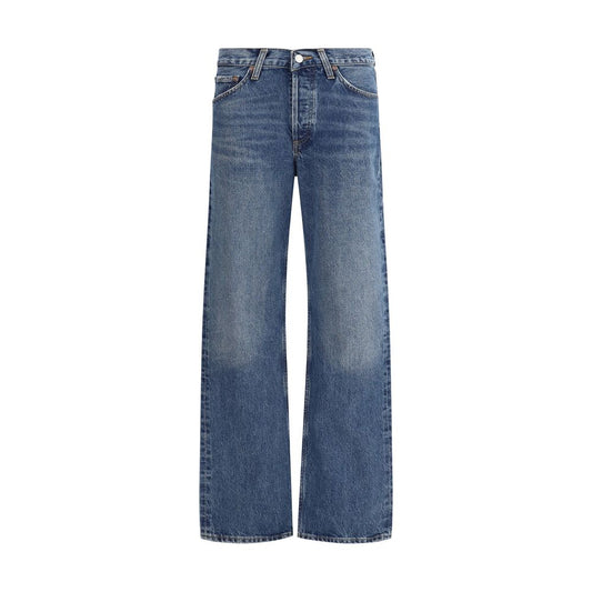 Agolde Gerade geschnittene Jeans aus blauem Baumwoll-Denim