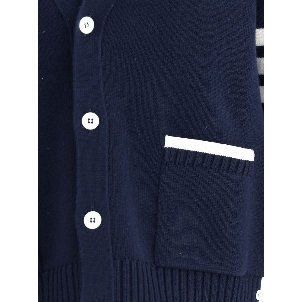 Thom Browne Blauer Merino-Woll-Cardigan