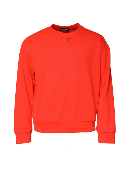 Dolce & Gabbana Orange Polyester DG Logo Sweatshirt Pullover
