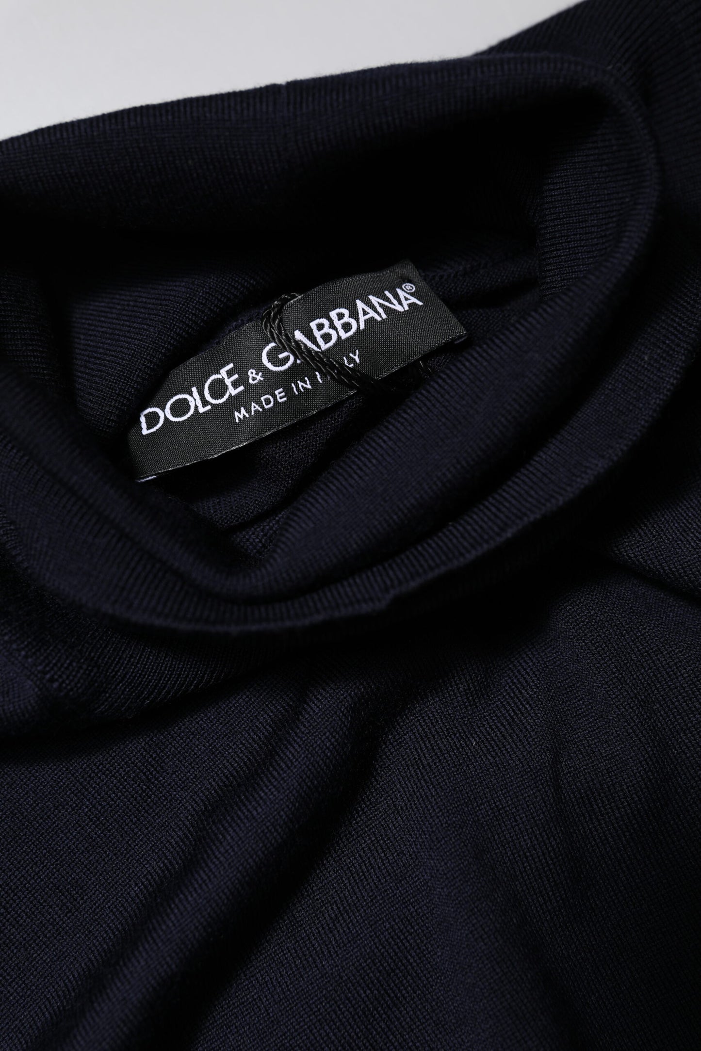 Dolce & Gabbana Blauer langärmeliger Rollkragenpullover