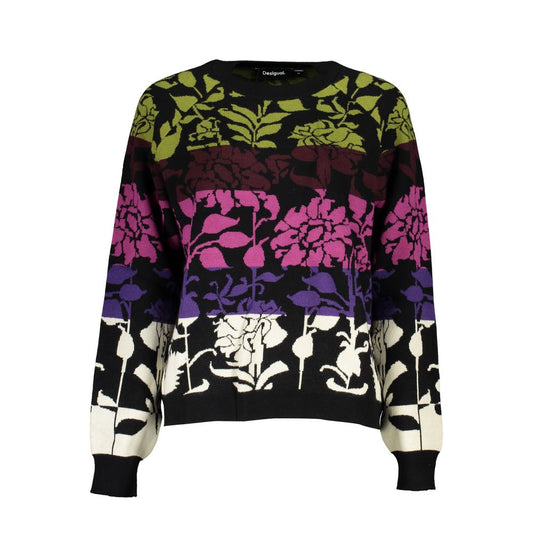 Desigual Eleganter Langarm-Pullover in Schwarz mit Kontrastdetails