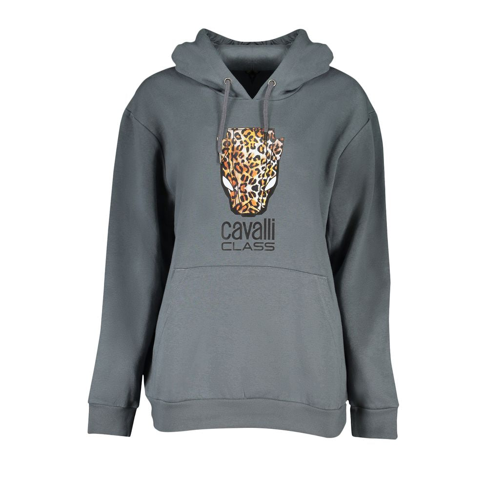 Cavalli Class Grauer Baumwollpullover für Frauen