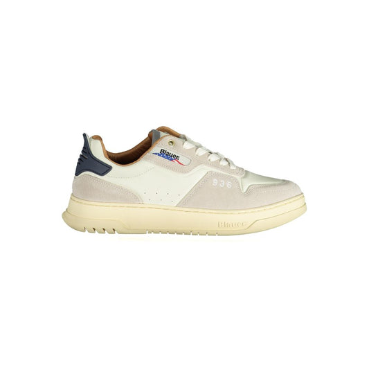 Blauer Weißer Polyester-Sneaker