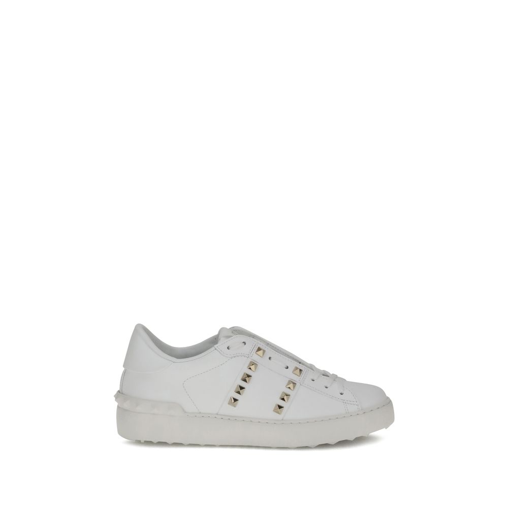 Valentino Garavani Weiße Kalbshaut Bos Taurus Sneakers mit niedrigem Schaft