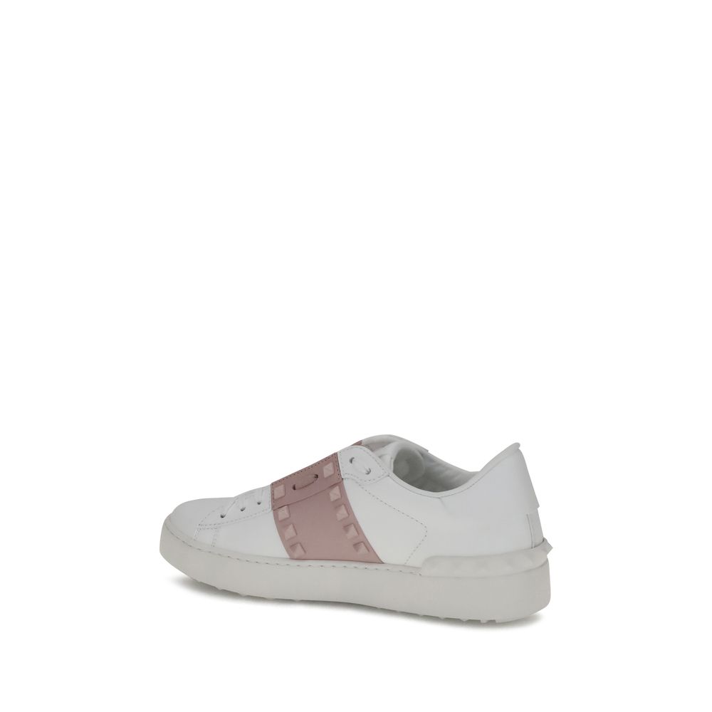 Valentino Garavani Weiße Kalbshaut Bos Taurus Sneakers mit niedrigem Schaft