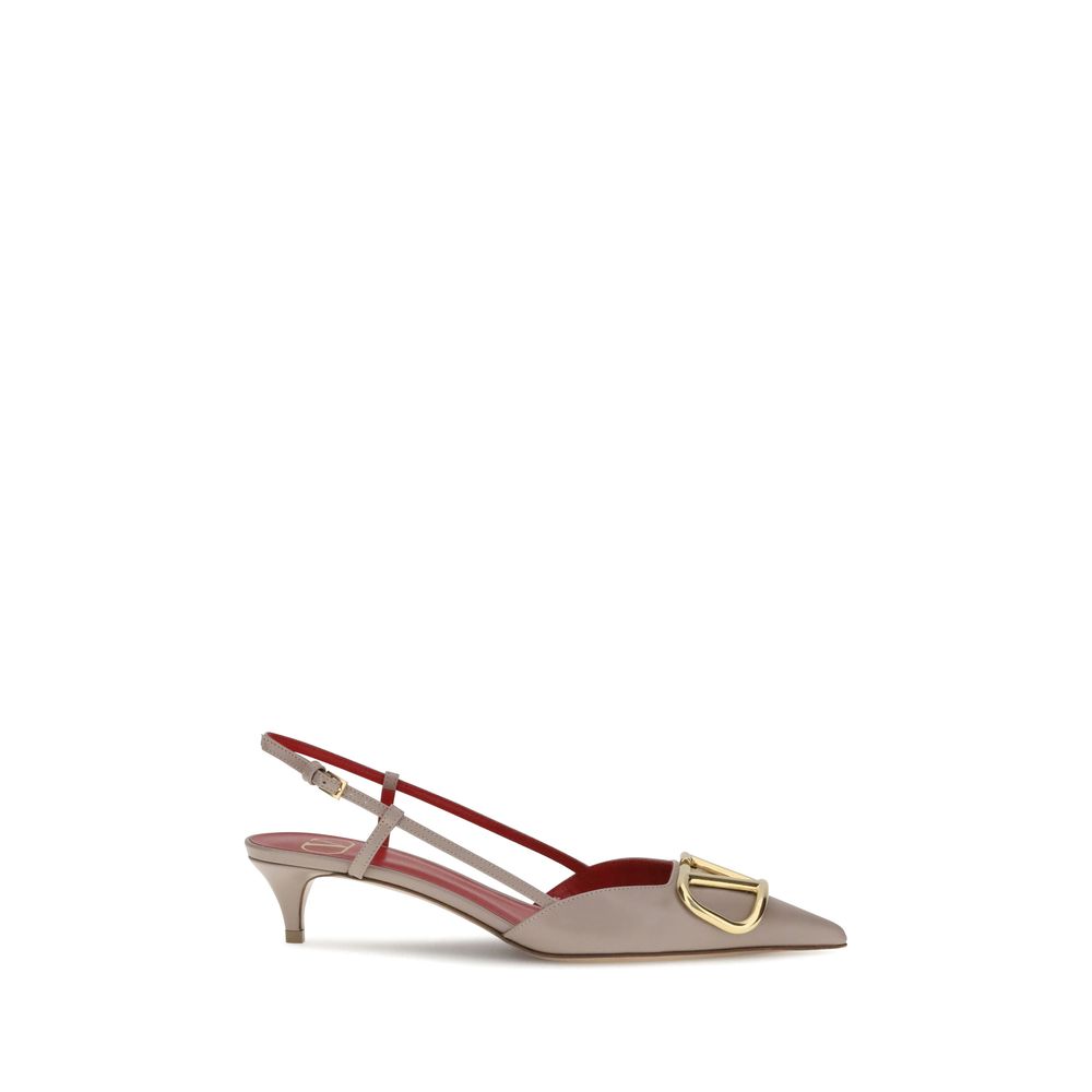 Valentino Garavani Graue Kalbshaut Bos Taurus Mid-Heel Pumps