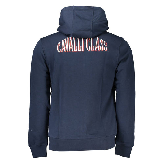 Cavalli Class Blauer Baumwollpullover für Männer