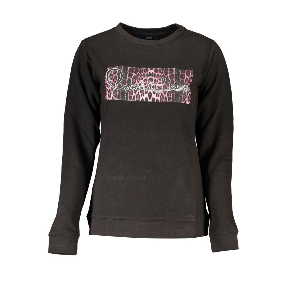 Cavalli Class Schwarzer Baumwollpullover für Frauen