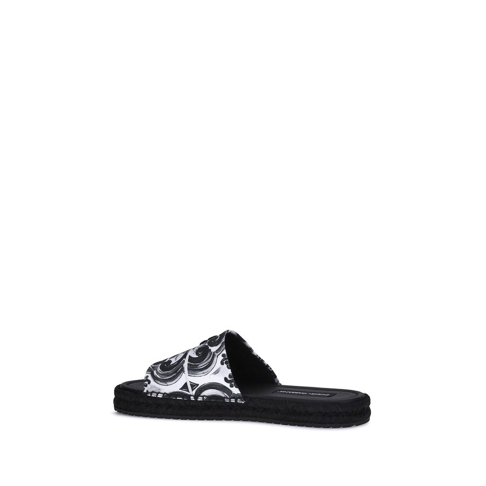 Dolce & Gabbana Schwarze Baumwoll-Espadrilles