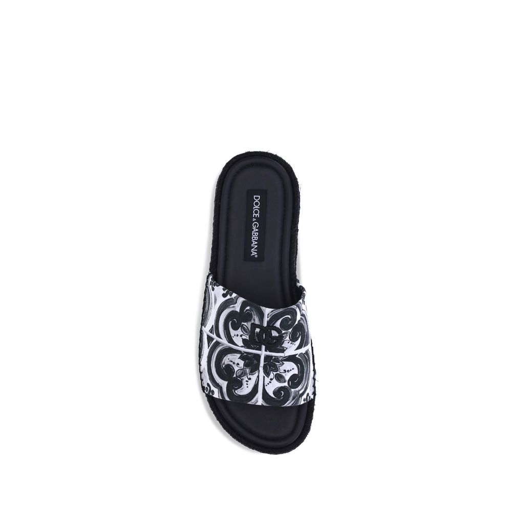 Dolce & Gabbana Schwarze Baumwoll-Espadrilles