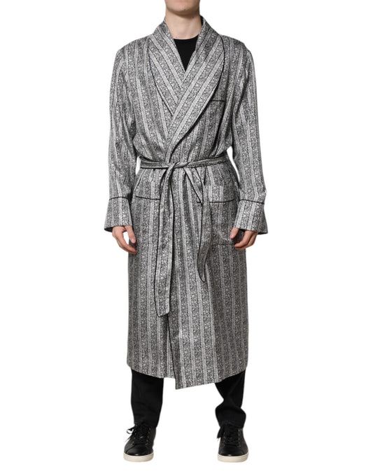 Dolce & Gabbana Multicolor Floral Robe Mantel Wickeljacke